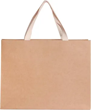 10pcs 15.7x5.5x11.8" (3) Large Size, Natural Brown Paper Bags with Cotton Handles, Thick Sturdy Durable Gift bags