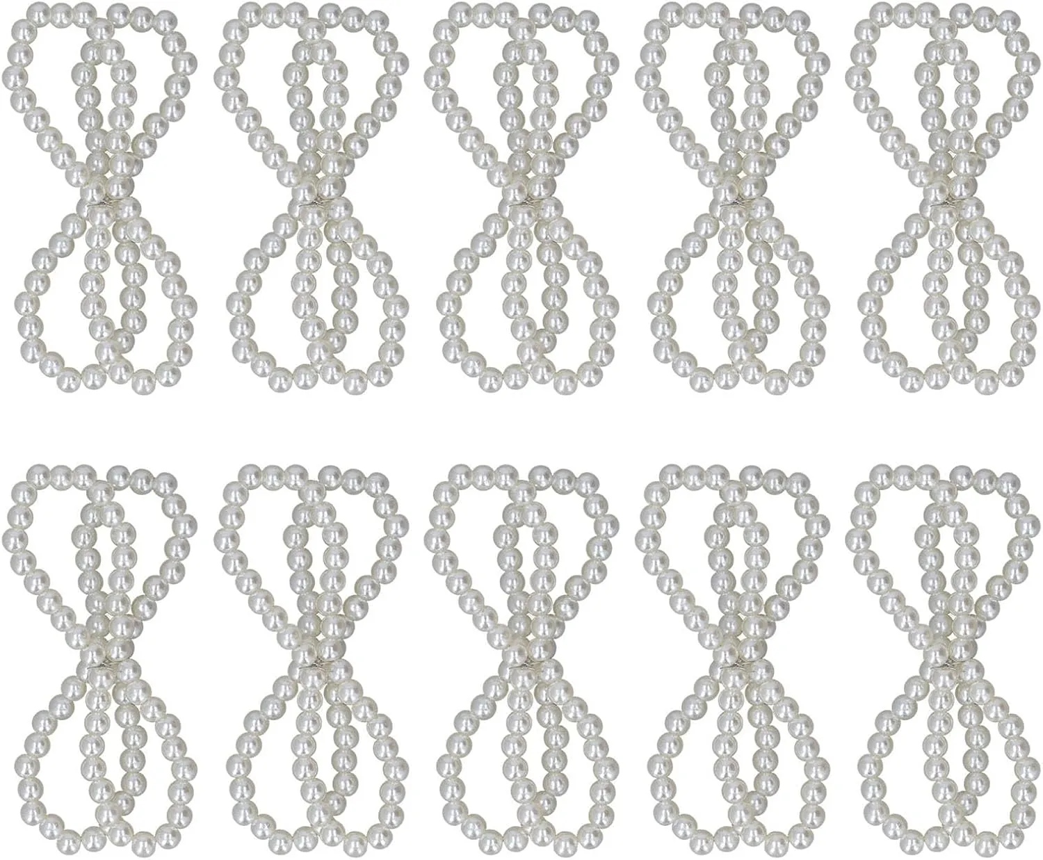 10Pcs Pearl Shoe Chains | Faux Glossy Pearl with Metal Buckle | Multi - Purpose Bling Chains for Shoes/Bags/Keychains | ABS Composite & Polished Finish (XKsphdjzz)