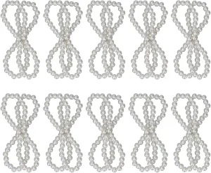 10Pcs Pearl Shoe Chains | Faux Glossy Pearl with Metal Buckle | Multi - Purpose Bling Chains for Shoes/Bags/Keychains | ABS Composite & Polished Finish (XKsphdjzz)