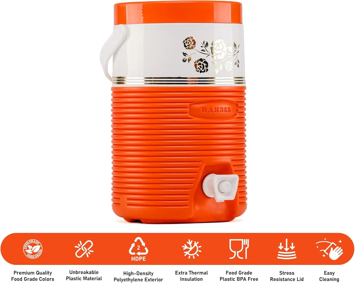 1.2 Gallon Insulated Sports Cooler Water Jug, Beverage Cooler with Flip Lid Pour Spout Perfect for Outdoor & Sports Activity
