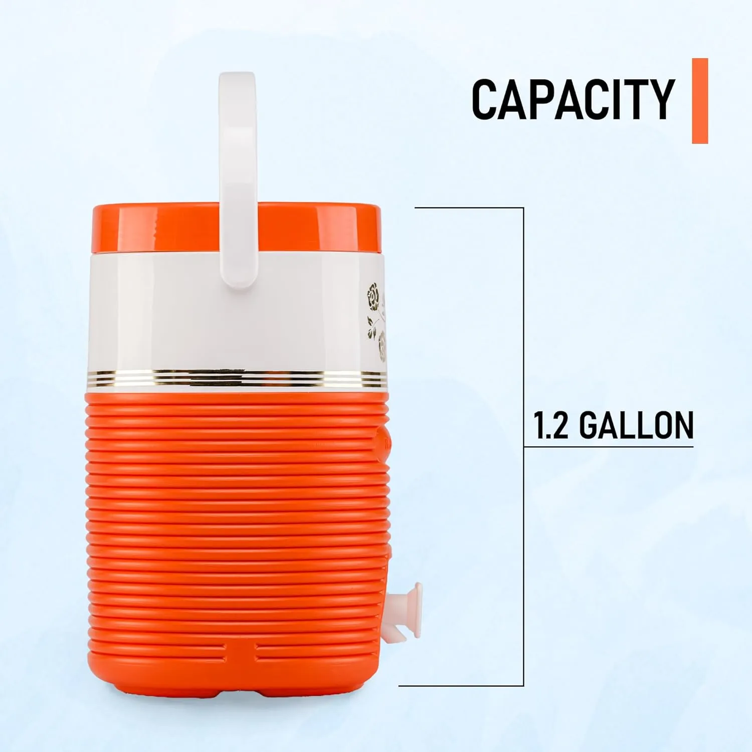 1.2 Gallon Insulated Sports Cooler Water Jug, Beverage Cooler with Flip Lid Pour Spout Perfect for Outdoor & Sports Activity