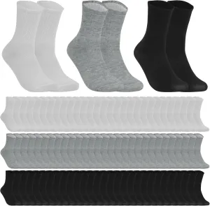 120 Pairs Crew Socks Bulk Athletic Sport Casual Boot Breathable Long Socks for Men Women Unisex