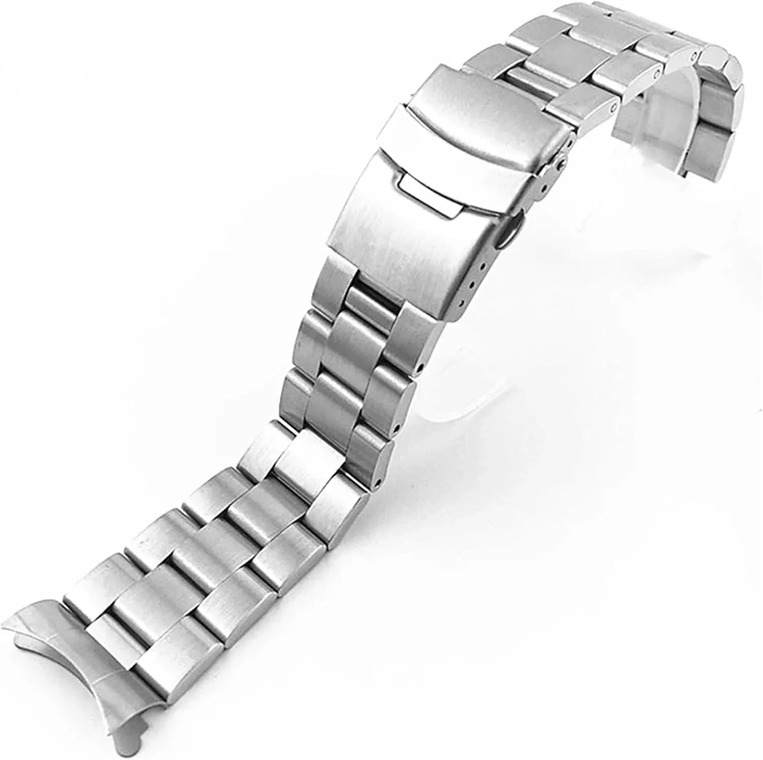 18mm 19mm 20mm 21mm 22mm 23mm 24mm Universal Strap Curved End Solid Stainless Steel Watchband For Men Women
