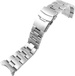 18mm 19mm 20mm 21mm 22mm 23mm 24mm Universal Strap Curved End Solid Stainless Steel Watchband For Men Women
