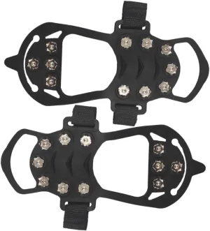 1Pair Ice Cleats for Boots Slip Shoe Covers with Spikes Non Skid Crampon Accessories for Winter Sports Hiking and Ice Climbing Fits Various Footwear