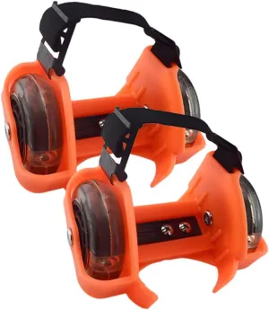 1Pair Portable Adjustable Heel Wheel Skate Shoes Light Up Rolling Skate Wheels for Fun Outdoor Activity Easy to Learn Carry for Skating with Friends