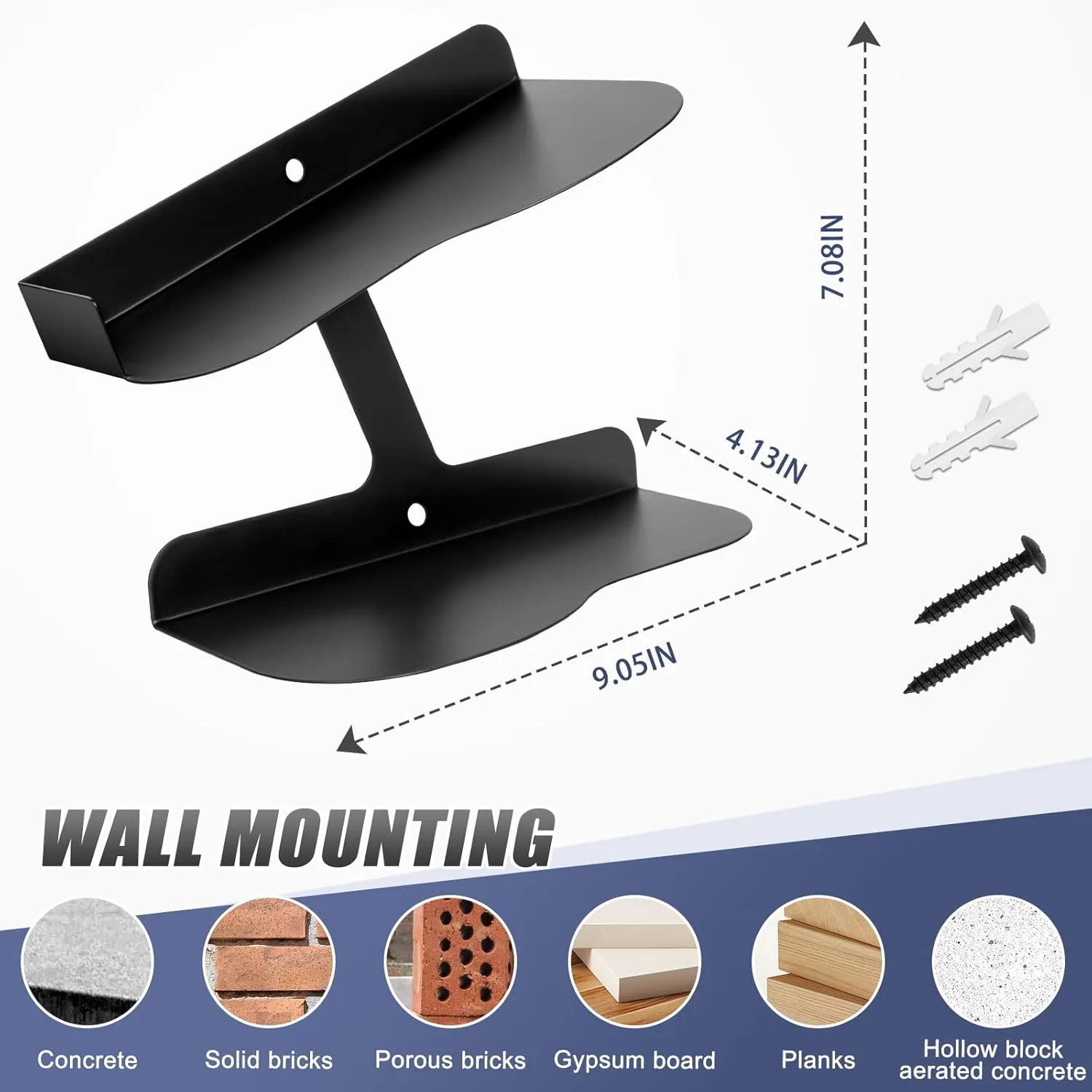 2 Pcs Floating Shoe Display Shelves, H-Type Sturdy Levitating Wall Shelf, Sneaker Holders for Shoe Collectors & Advertising Exhibition