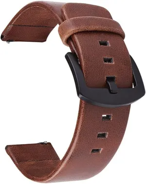 20mm 22mm Strap Watch Vintage Leather Watch Band(White-Patch Five-Pointed star4,20mm)