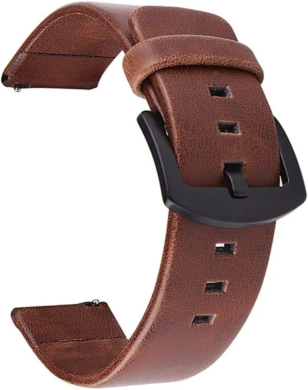 20mm 22mm Strap Watch Vintage Leather Watch Band(White-Patch Five-Pointed star4,20mm)