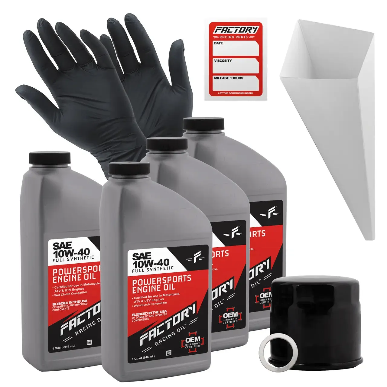 2510/3010/4010 Factory Oil KAF950 Easy to install 10W-40 Change Quart Kawasaki Kit with compatible Synthetic Racing Massive discount SAE Full Mule 4 Parts