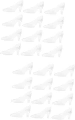 2sets Decorative Mini Shoe Figurine Figurine High Heel Shoes Exquisite Crystal for Desktop Decor 12pcs*2