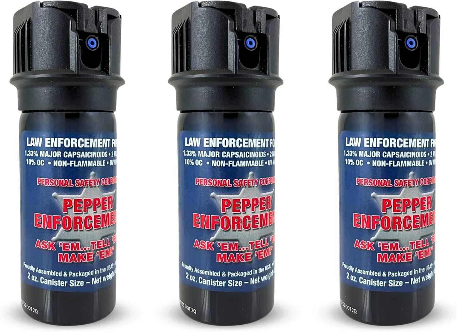 3-Pack Fogger Pepper Spray for Self Defense - 10% OC Maximum Strength Fog Formula with Marking Dye, Flip Top for Quick and Accurate Aim, Non-Lethal Personal Safety Protection