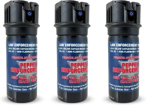 3-Pack Fogger Pepper Spray for Self Defense - 10% OC Maximum Strength Fog Formula with Marking Dye, Flip Top for Quick and Accurate Aim, Non-Lethal Personal Safety Protection