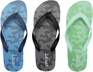 3 Pack Mens Pool Beach Rubber Waterproof Flip Flops Sandals for Surfing Summer Travel Must Haves Practical Shower Shoes Teen Boys