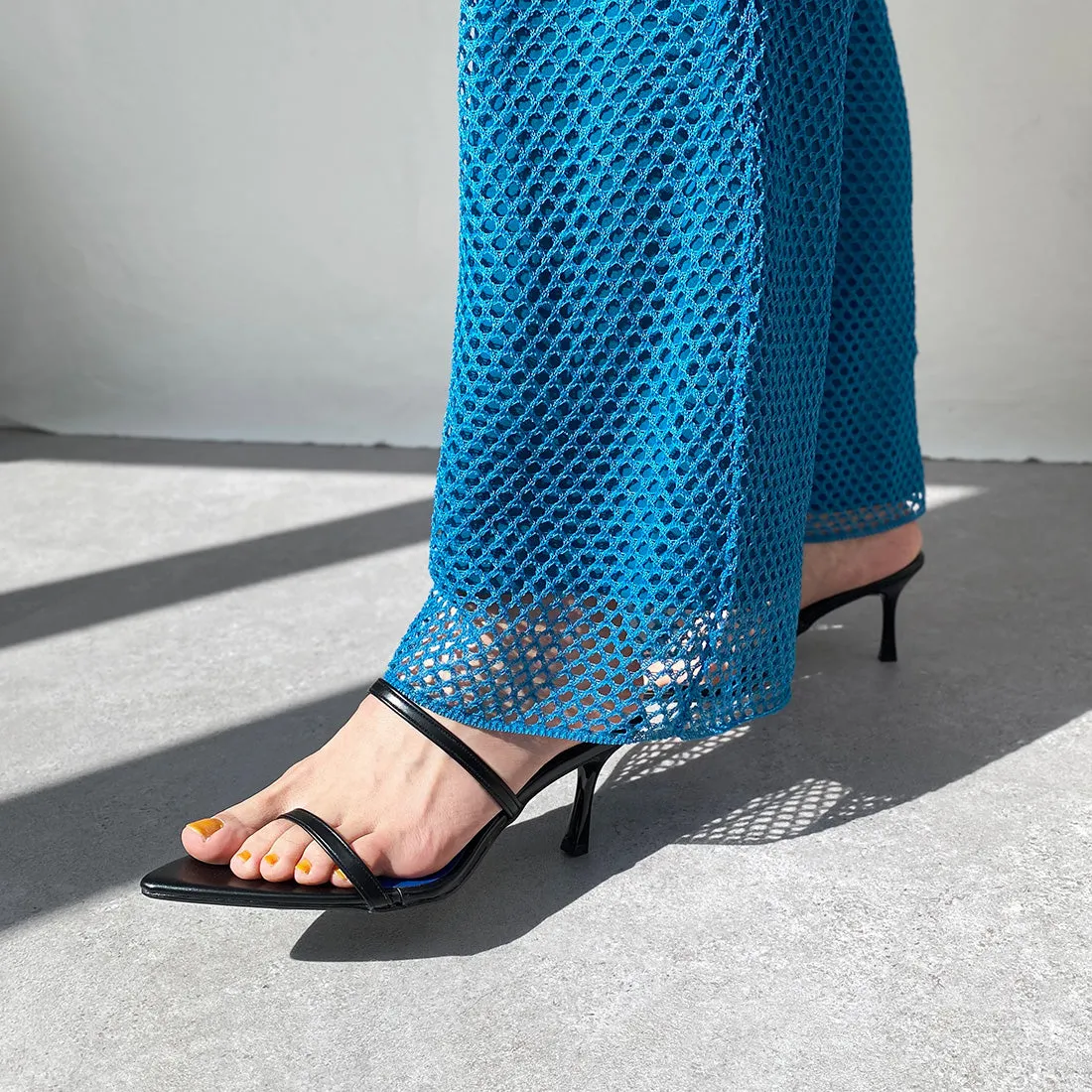 30% OFF: 2022SS: Mesh Design Clear Heel Mule (m96103) Black MS