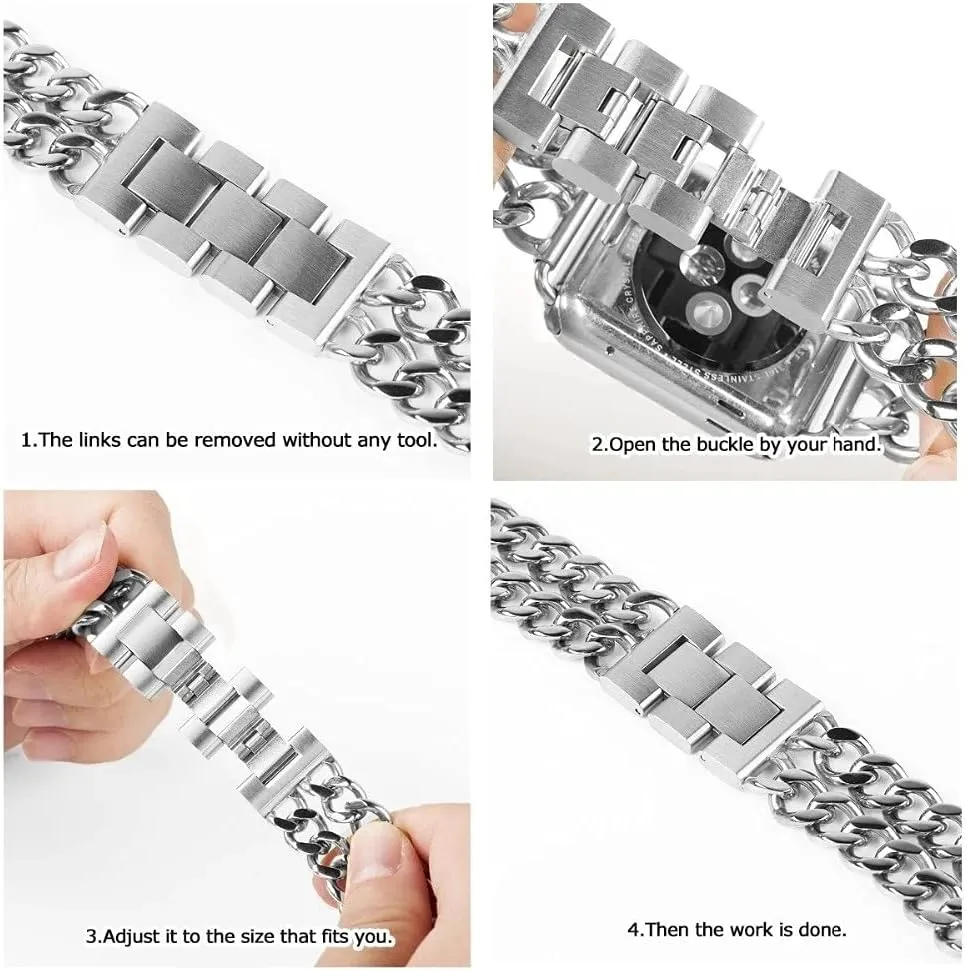 38mm 42mm 40mm 44mm Stainless Steel Chains Loop Band(D,42mm and 44mm)