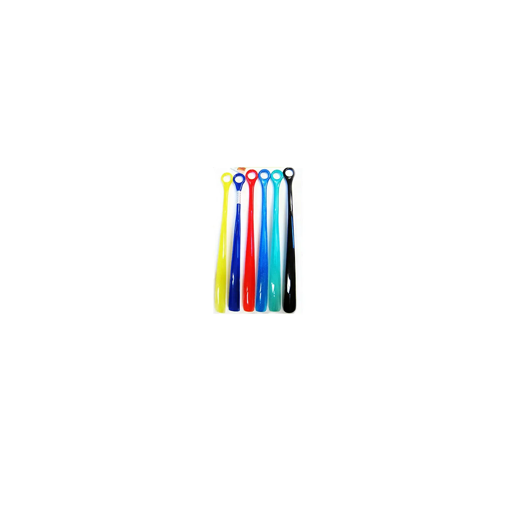 4 PC Plastic Shoehorns Large Sturdy Flexible Shoe Horn Handle 18.5'' Extra Long-Blue