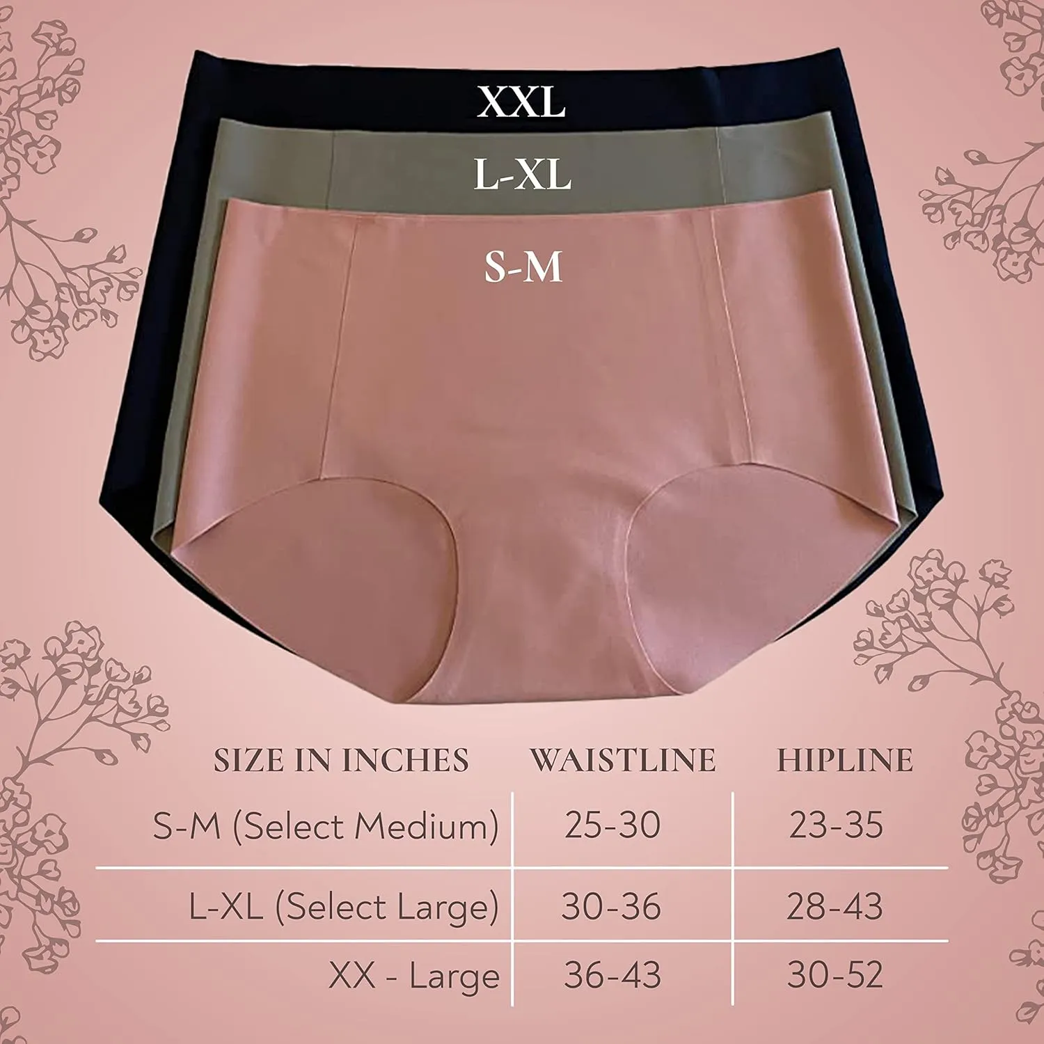 5-Pack Women’s Seamless Pregnancy & Postpartum Underwear, Comfortable Mid-High Waist No-Show Panties