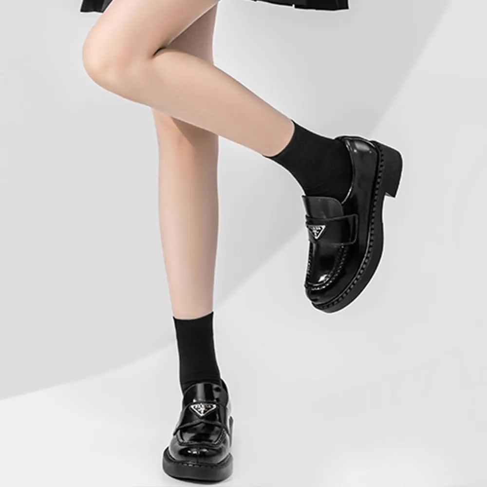5 Pairs Women'S Thin Cotton Silk Socks Soft Athletic Casual Breathable Above Ankle Crew Socks High Calf Boot Sock