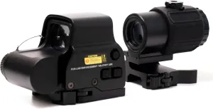558 G33/558 G43/558 G45 Red & Green Dot Holographic Reflex Sight Scope with G33 G43 3X /G45 5X Magnifier Combo Built-in Flip QD Mount