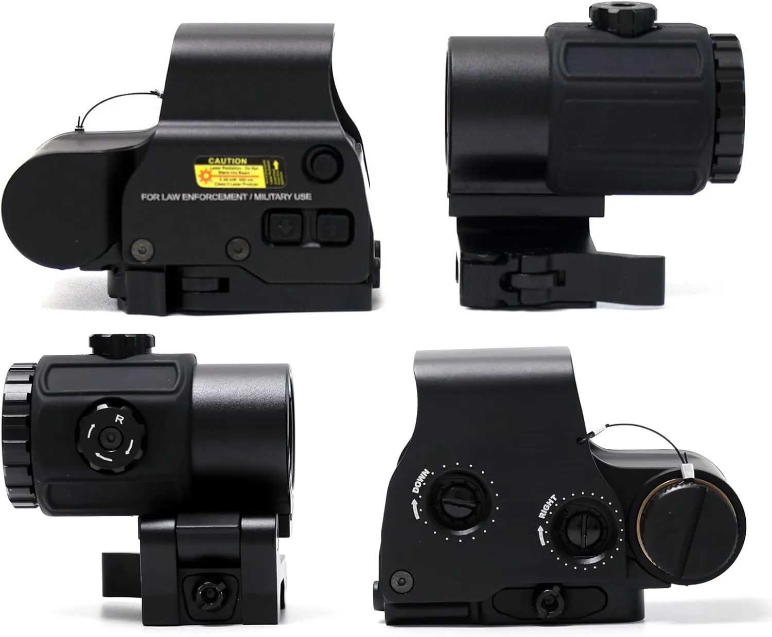 558 G33/558 G43/558 G45 Red & Green Dot Holographic Reflex Sight Scope with G33 G43 3X /G45 5X Magnifier Combo Built-in Flip QD Mount