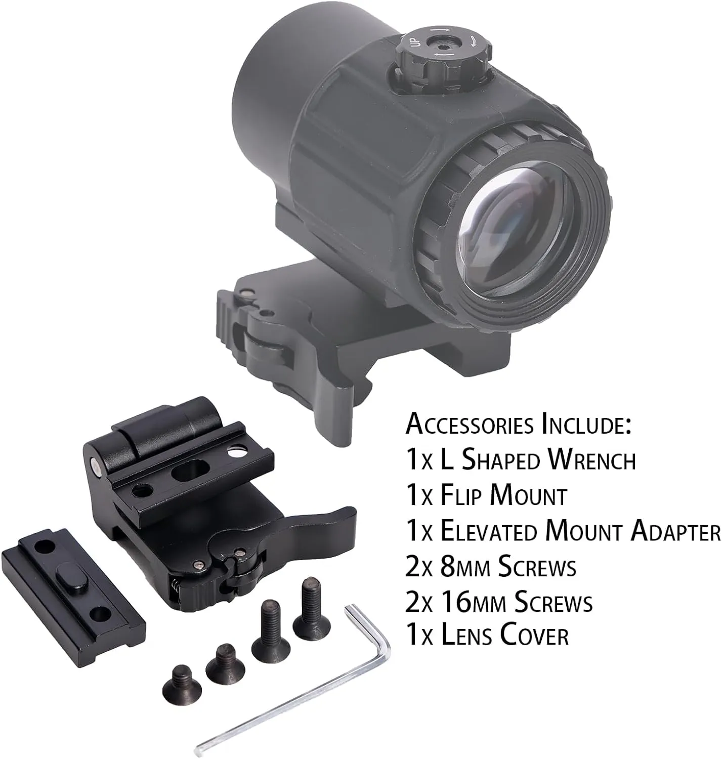 558 G33/558 G43/558 G45 Red & Green Dot Holographic Reflex Sight Scope with G33 G43 3X /G45 5X Magnifier Combo Built-in Flip QD Mount