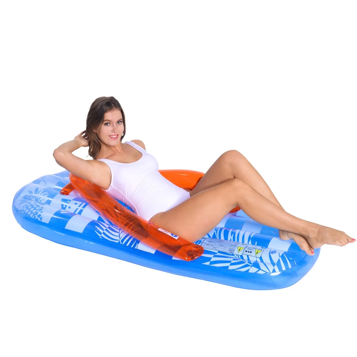 5.75' Inflatable Blue and Orange Jumbo Flip Flop Pool Float