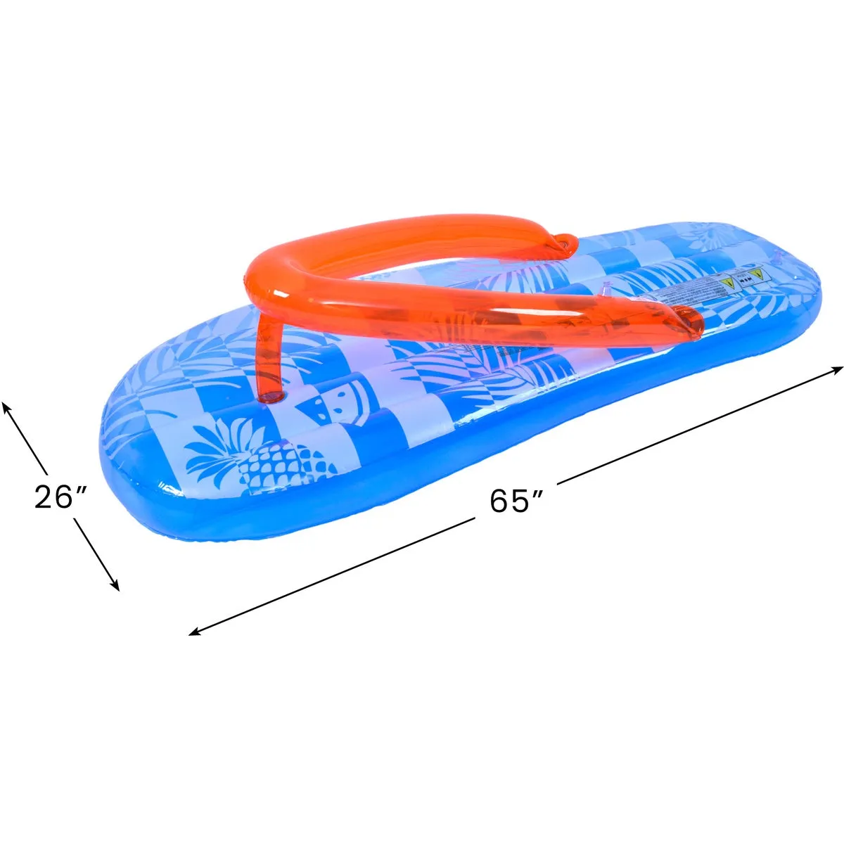 5.75' Inflatable Blue and Orange Jumbo Flip Flop Pool Float