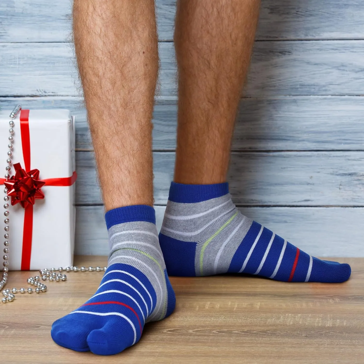 6 Pairs Men's Tabi Socks Flip Flop Split Toe Cotton Socks for Men Athletic Wicking
