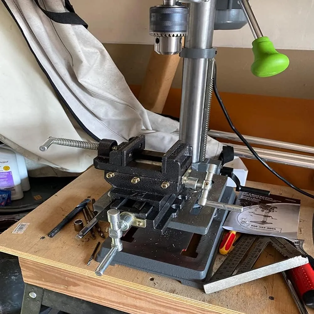 6" Cross-Sliding Vise 6" Jaw Opening 2 Way Heavy Duty X-Y Compound Vise Cross Slide Industrial Strength Benchtop and Drill Press Vise for CNC Woodworking