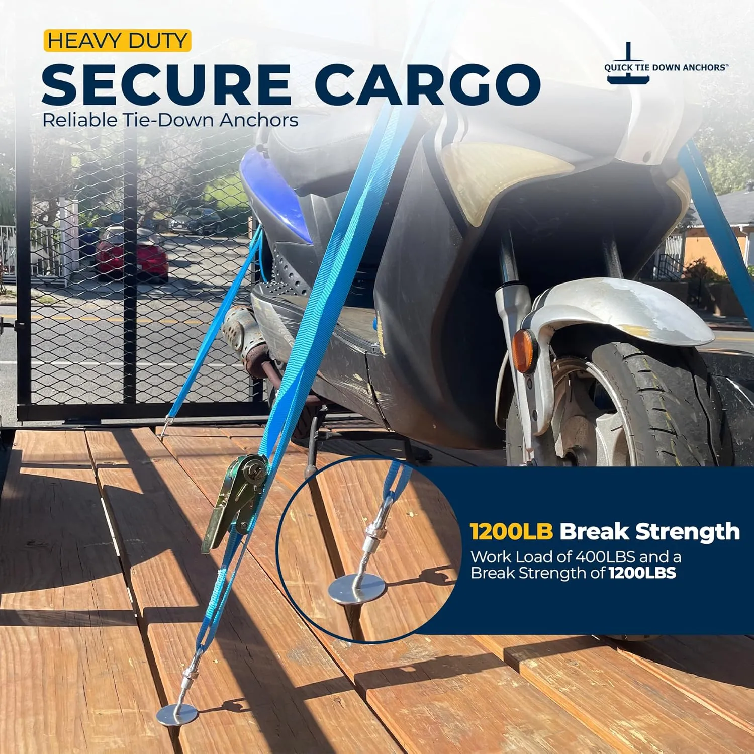 8pcs Trailer, Deck or Dock Anchors for Gap Between Boards - Marine Grade 316 Stainless Steel - 1200LB Break Strength - Reusable Alternative to D-Rings - Easy Tie Down Anchors