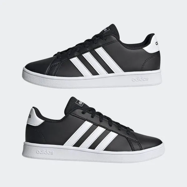 Adidas Kids Unisex Grand Court  Casual Shoe - Core Black/Cloud White