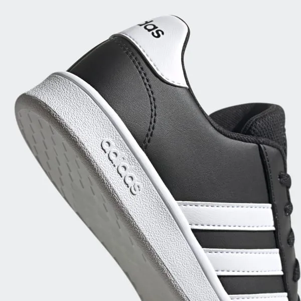 Adidas Kids Unisex Grand Court  Casual Shoe - Core Black/Cloud White