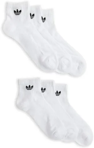 adidas Men's Athletic Cushioned Quarter Sock (6-Pair) (Shoe: 6-12, White Originals)