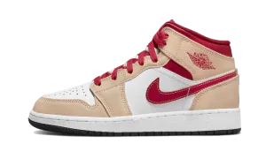 Air Jordan 1 Mid Light Curry Cardinal