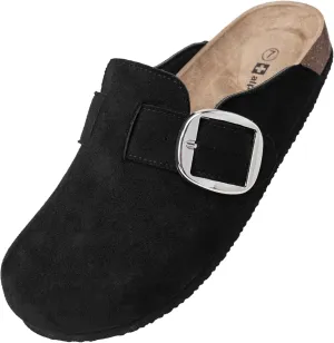 Alpine Swiss Edith Womens Clogs Cork Footbed Slippers Mules Slip On Potato Shoes