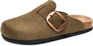 Alpine Swiss Edith Womens Clogs Cork Footbed Slippers Mules Slip On Potato Shoes