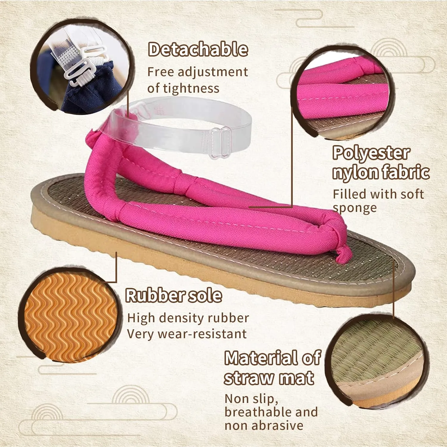 Anime Unisex Cosplay Clog Shoes Japanese Cosplay Prop Oshitari