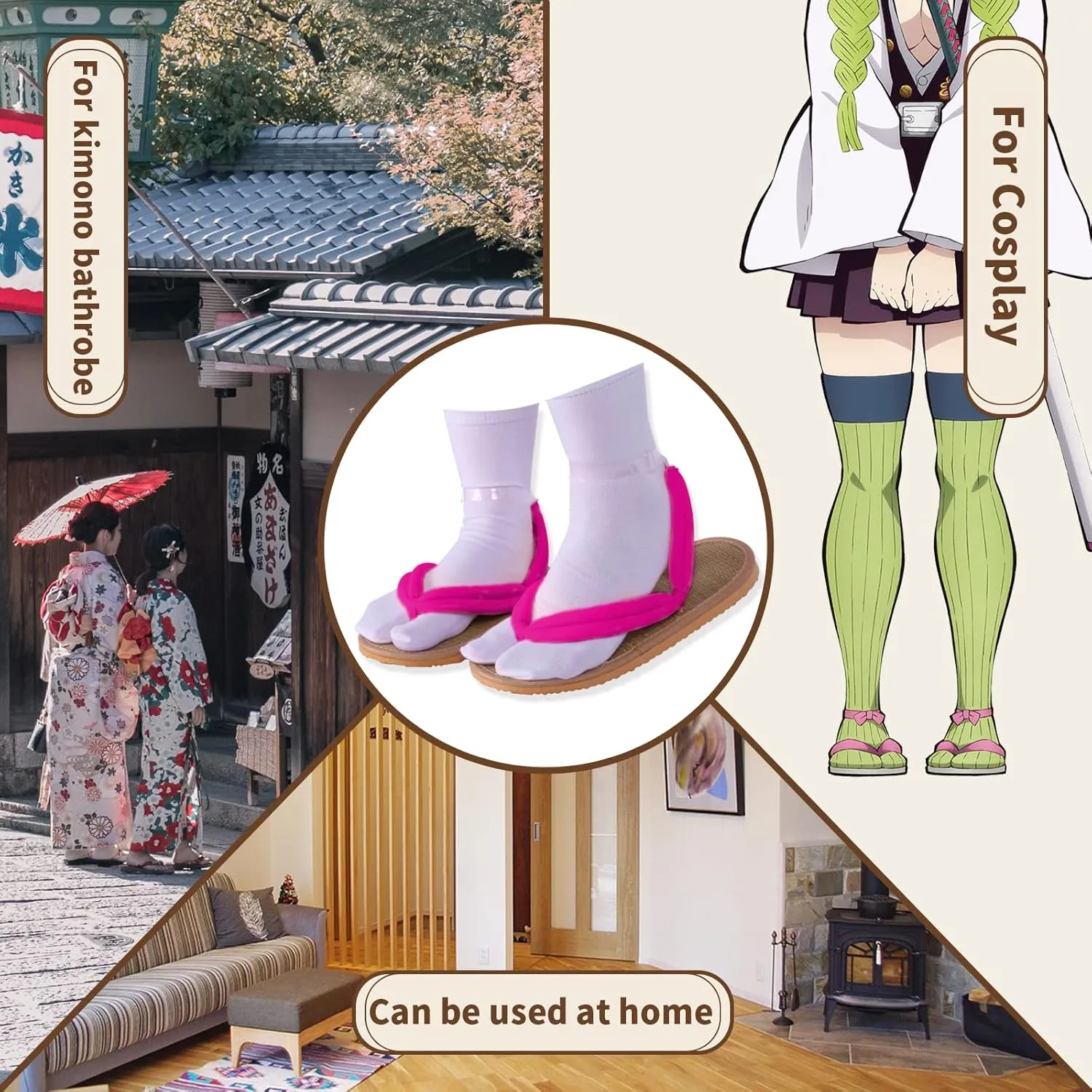 Anime Unisex Cosplay Clog Shoes Japanese Cosplay Prop Oshitari
