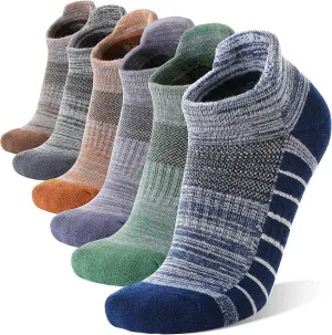 Ankle No Show Running Hiking Athletic Socks Sports Compression Cotton Cushioned Socks 6 Pairs for Women Men