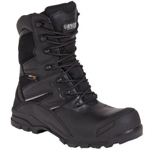 Apache Industrial Workwear Black Combat Zipped Composite Safety Waterproof Boots