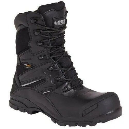Apache Industrial Workwear Black Combat Zipped Composite Safety Waterproof Boots