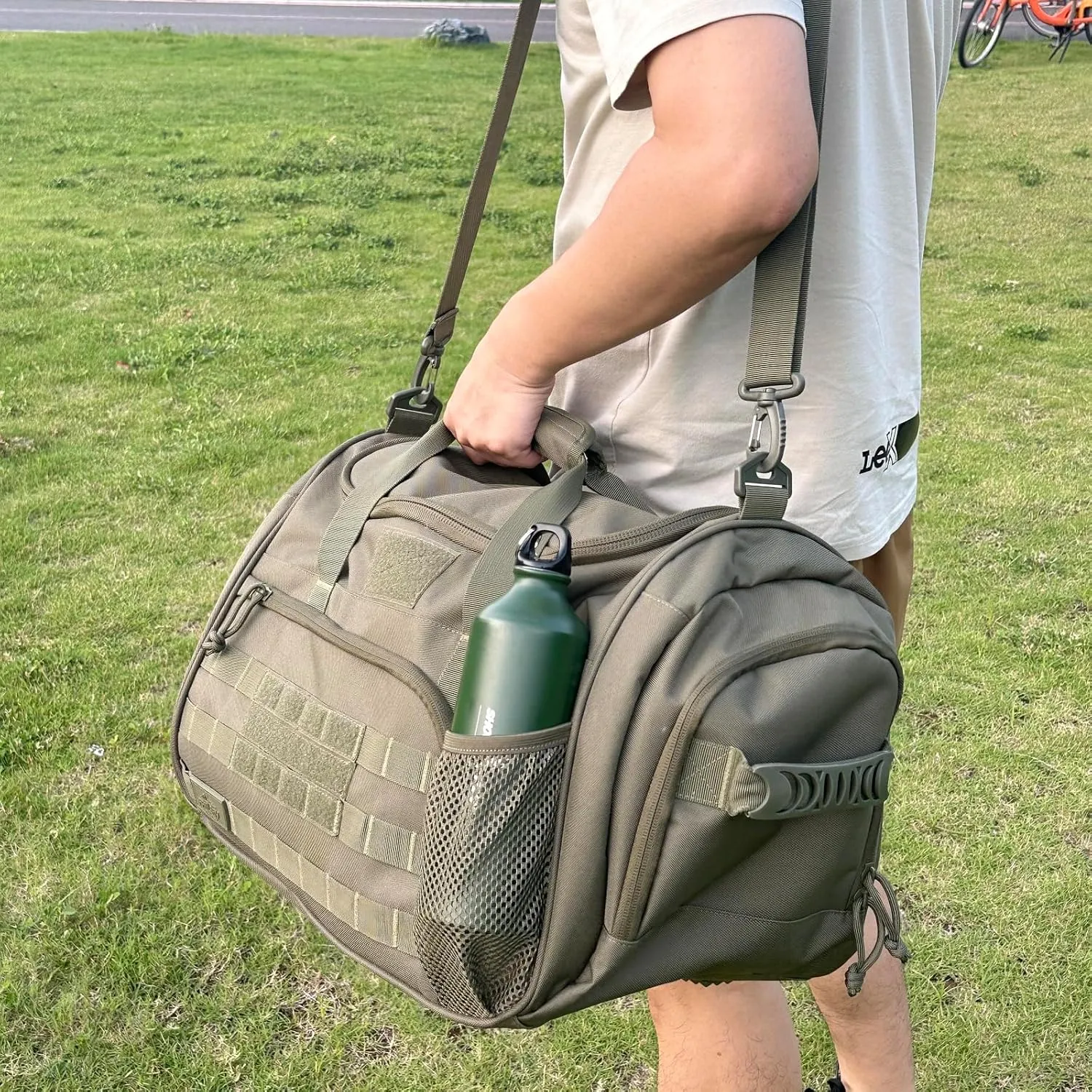 APRlLBAY Gym Bag Large Size 43L Training Bag Traveling With Luggage Strap Equipment Bag Tactical Military Duffel for Men&Women Basketball Football Weekender,Sports Bag Sturdy (Green)