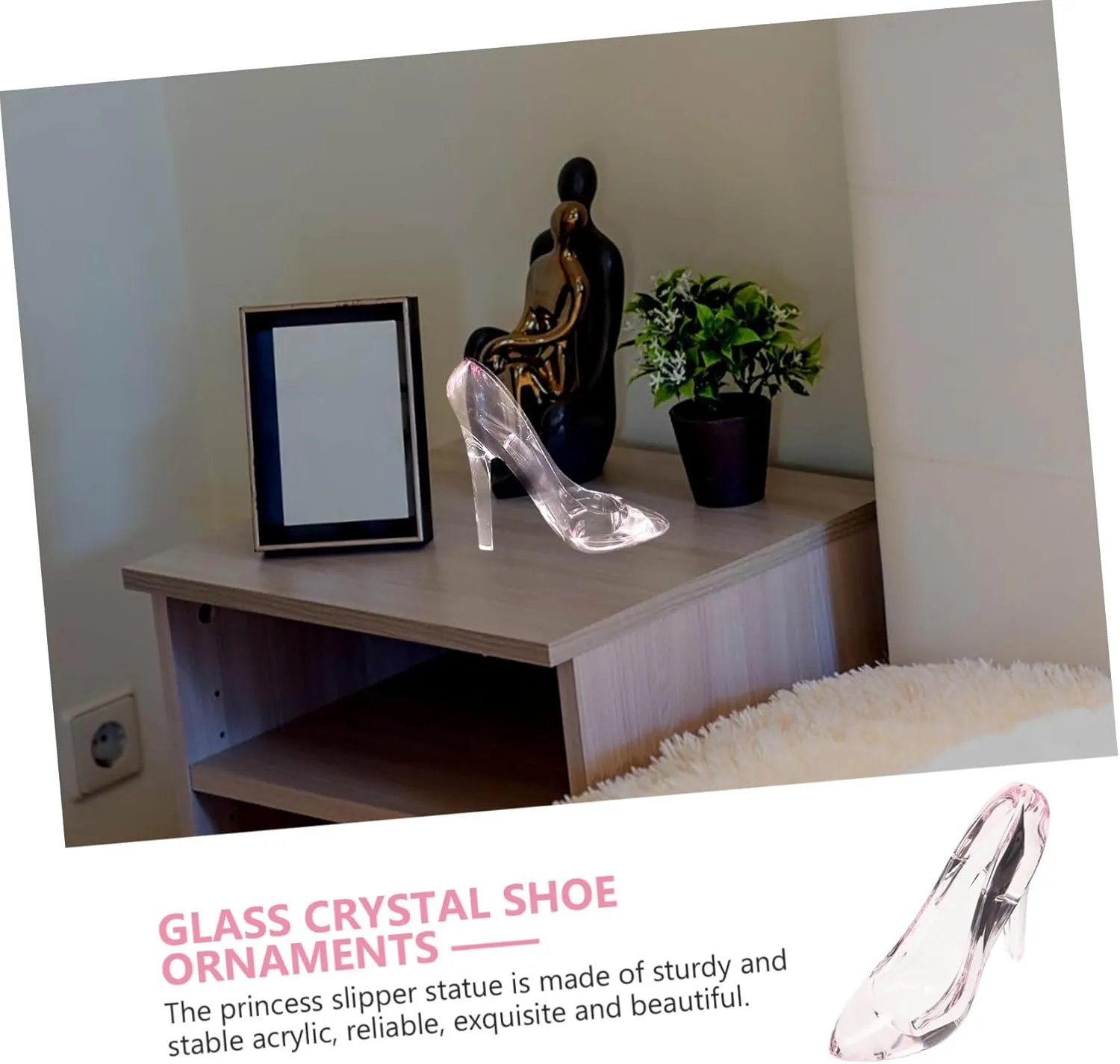 ARTIBETTER Acrylic High Heels Shoes Crystal High Heels High Heel Shoe Slipper Decoration Princess Glass Slipper Clear Slipper Princess Slipper Ornament Shoe Decor Christmas Princess Shoes