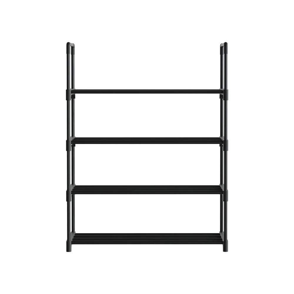 Artiss Shoe Rack 4-tier 12 Pairs Stackable Black