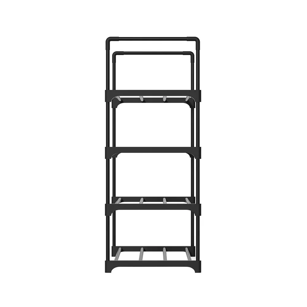 Artiss Shoe Rack 4-tier 12 Pairs Stackable Black