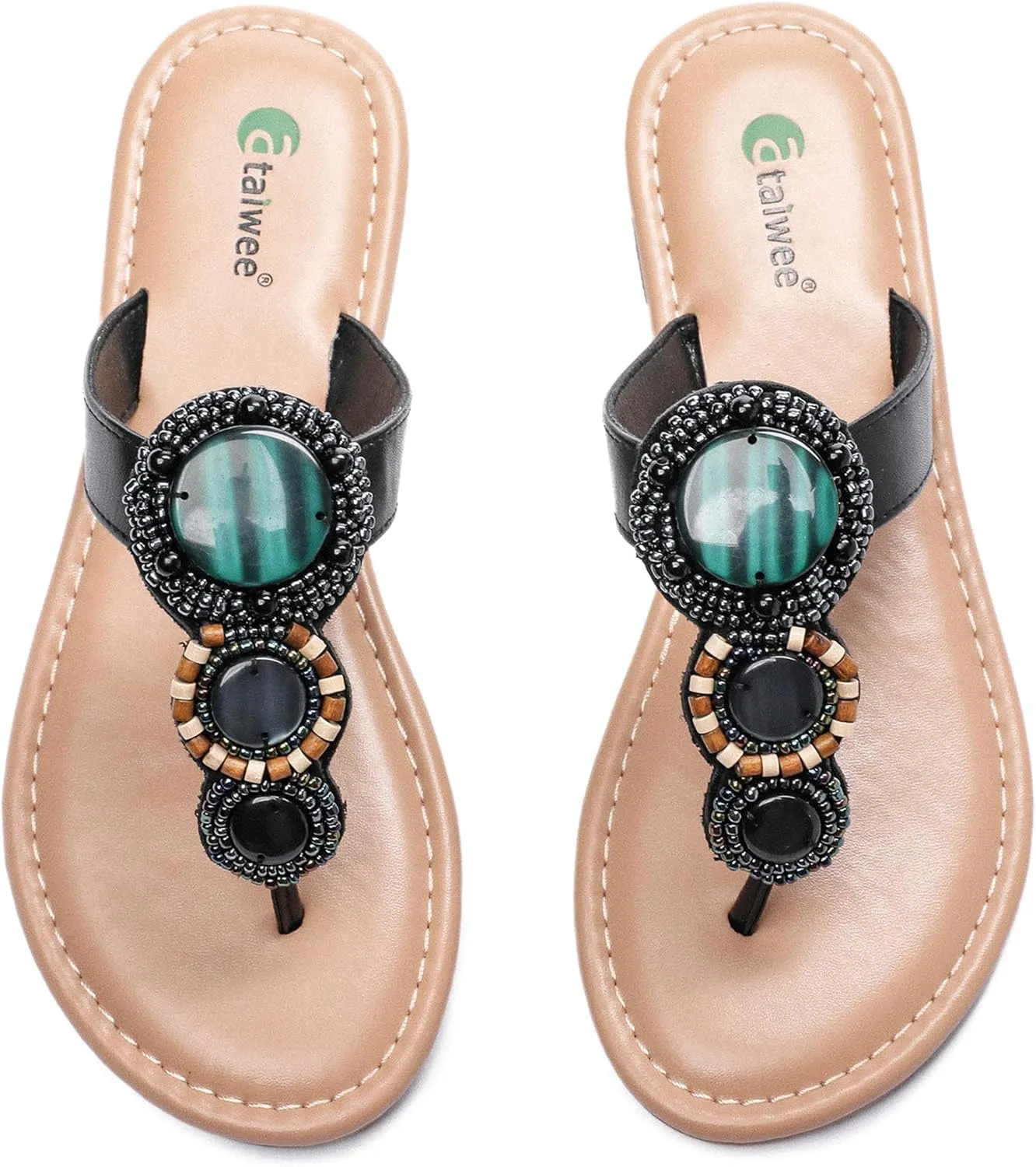 Ataiwee Women's Flat Slide Sandals - Ladies Casual Slip On Criss Cross Strap Summer Shoes.