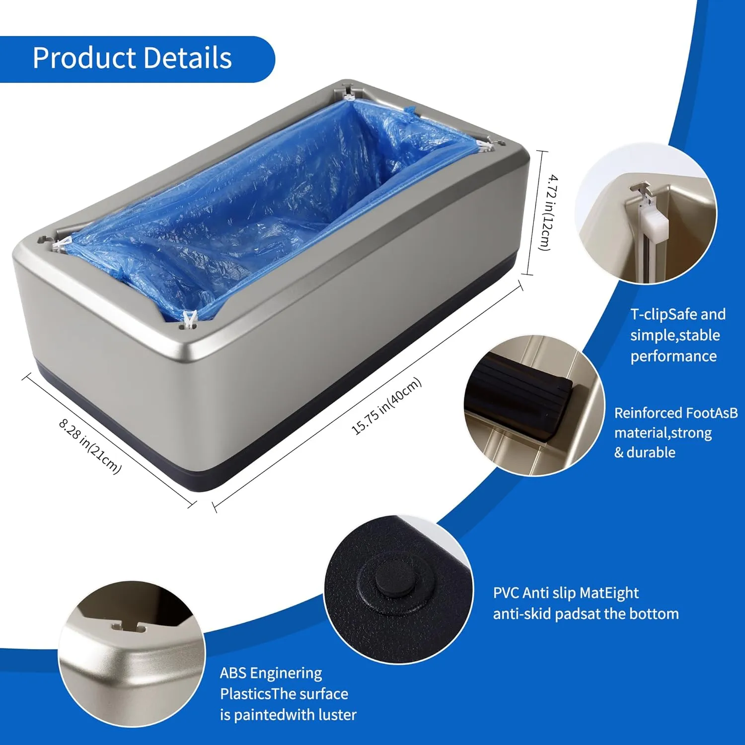 Automatic Shoe Cover Dispenser with 200 Pcs Disposable Shoe Covers, Booties for Portable Machine Fits Size Up to 11 US men or women and up for Home, Factory (Silver)
