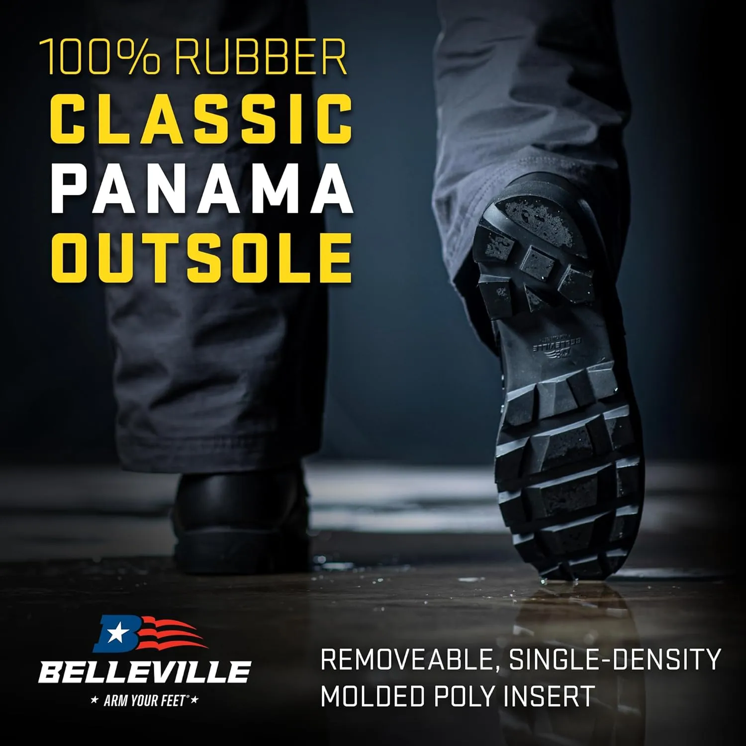 B Belleville Arm Your Feet Men's 8 Inch Canopy Jungle Boots - Highly Breathable Leather & Nylon Upper, Medial Side Drainage Vents, and Classic Panama Outsole Tread