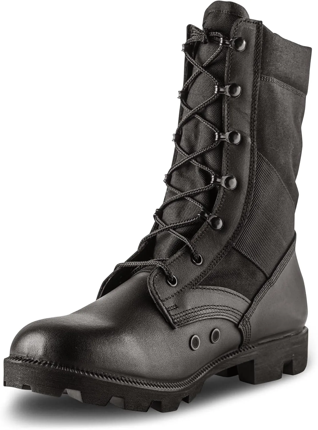 B Belleville Arm Your Feet Men's 8 Inch Canopy Jungle Boots - Highly Breathable Leather & Nylon Upper, Medial Side Drainage Vents, and Classic Panama Outsole Tread